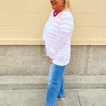 Coastal Candy Stripe Cardigan - The Pink Pineapple 850
