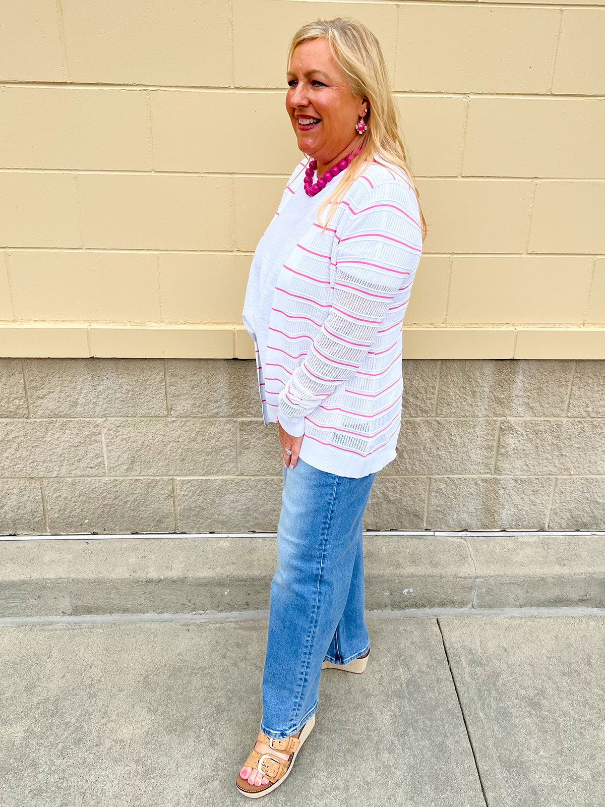 Coastal Candy Stripe Cardigan - The Pink Pineapple 850