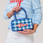 Coastal Check Beaded Mini Tote Bag - The Pink Pineapple 850