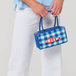 Coastal Check Beaded Mini Tote Bag - The Pink Pineapple 850