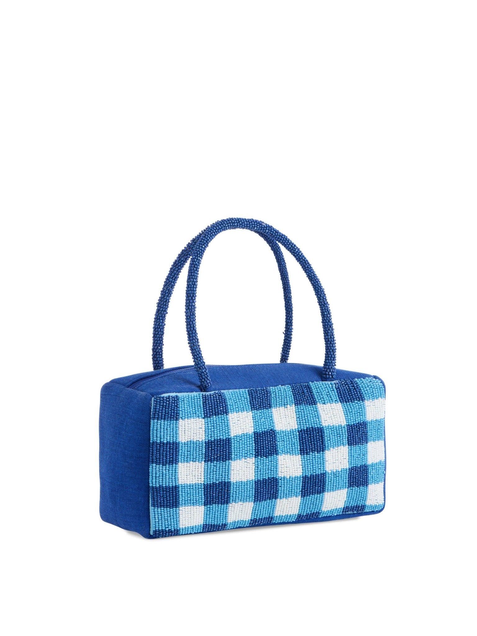Coastal Check Beaded Mini Tote Bag - The Pink Pineapple 850