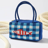 Coastal Check Beaded Mini Tote Bag - The Pink Pineapple 850