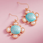 Coastal Chic Pearl Square Earrings in Turquoise - The Pink Pineapple 850