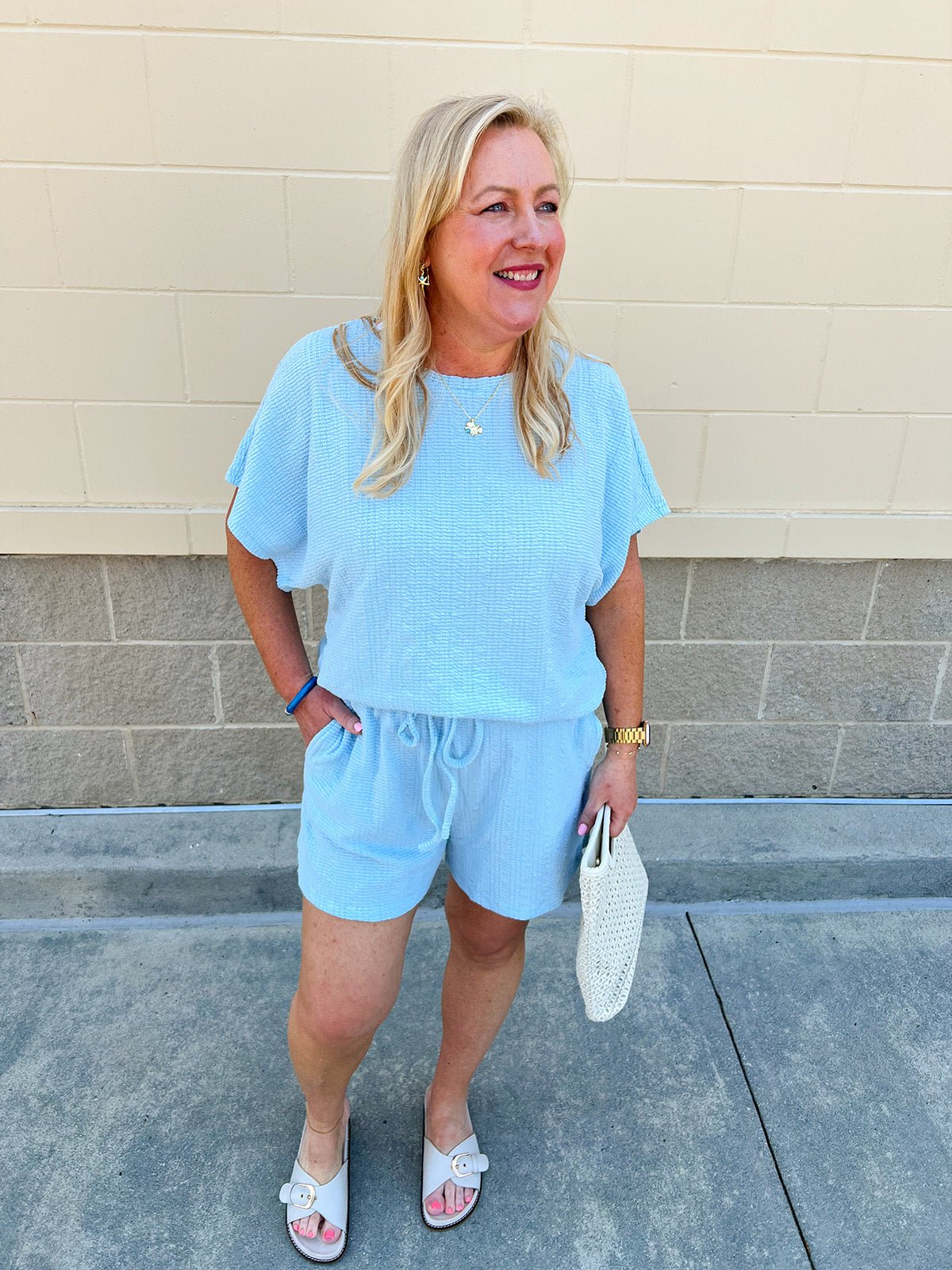 Coastal Ease Textured Knit Set - The Pink Pineapple 850