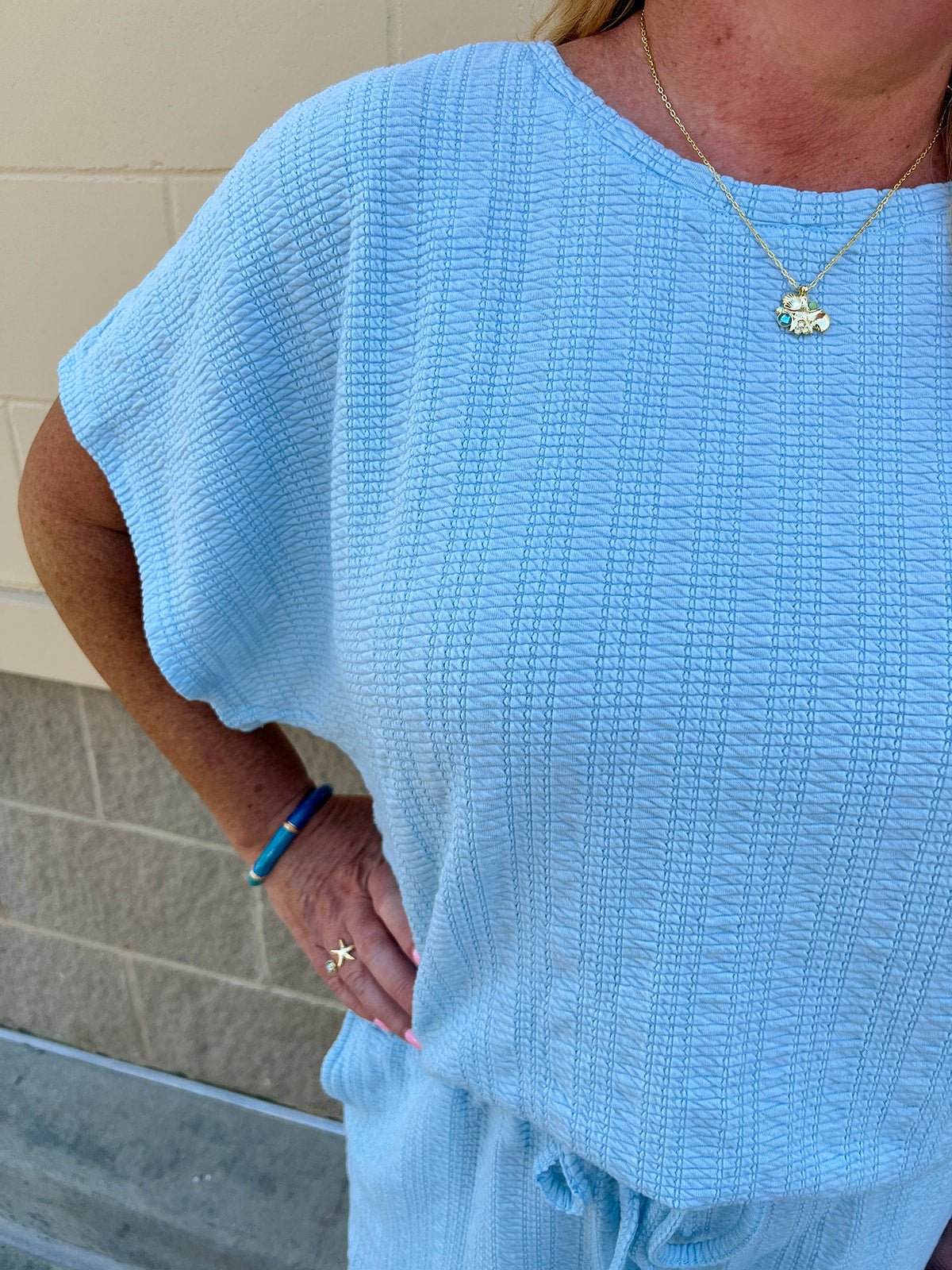 Coastal Ease Textured Knit Set - The Pink Pineapple 850