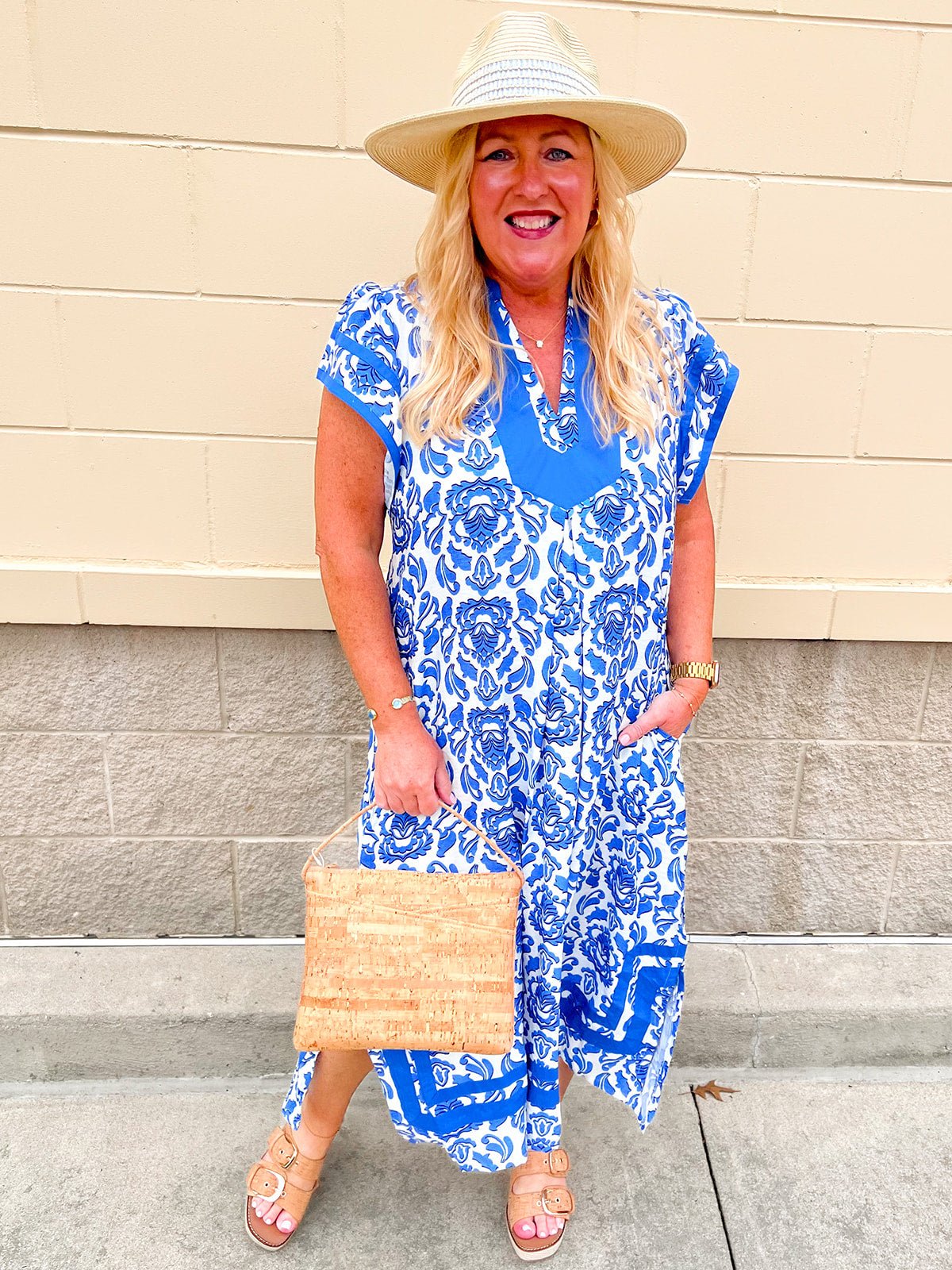 Coastal Glow Wide Brim Hat in Blue - The Pink Pineapple 850