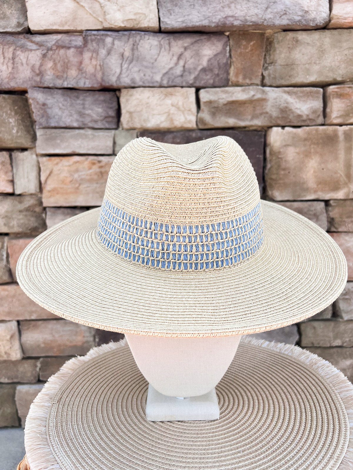 Coastal Glow Wide Brim Hat in Blue - The Pink Pineapple 850
