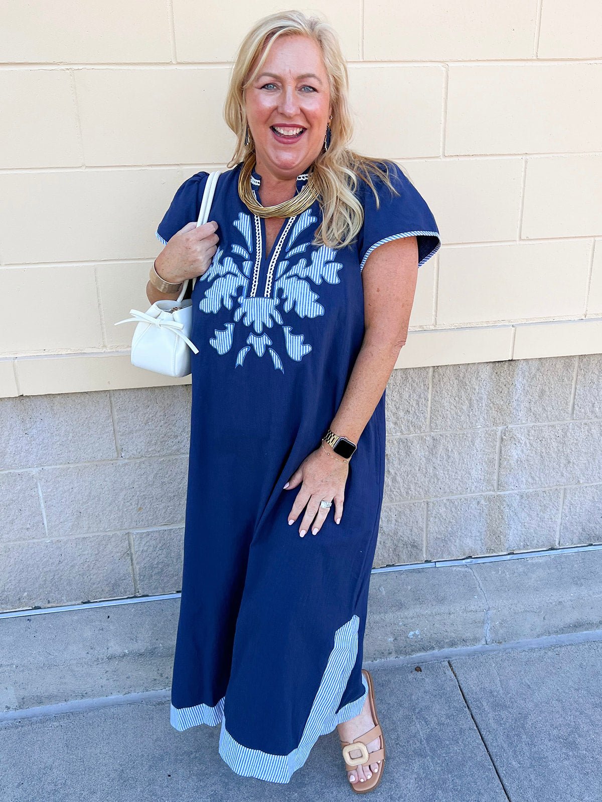 Coastal Ink Midi Dress - The Pink Pineapple 850