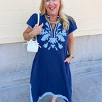 Coastal Ink Midi Dress - The Pink Pineapple 850