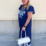 Coastal Ink Midi Dress - The Pink Pineapple 850