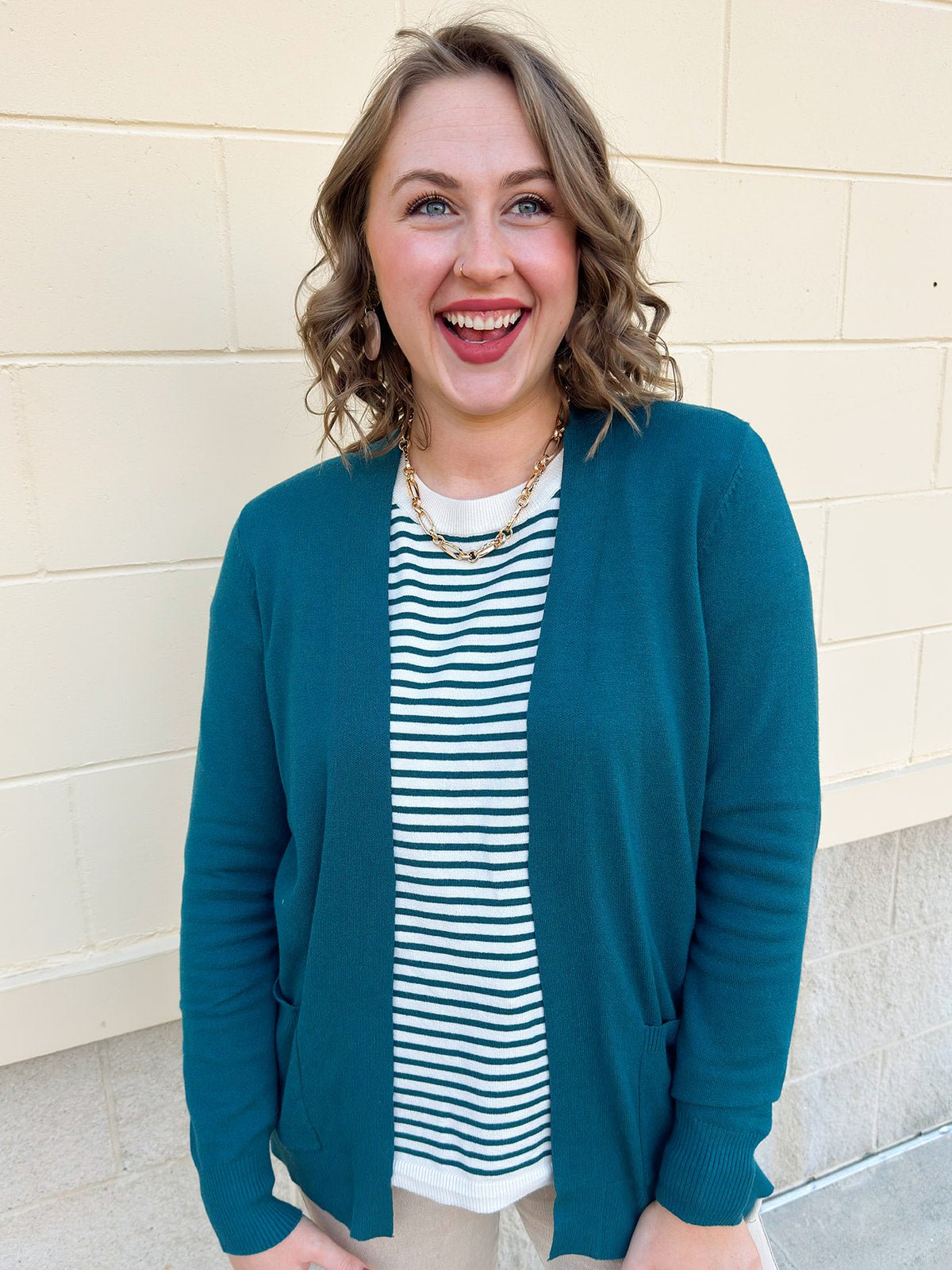 Coastal Jade Open Front Cardigan - The Pink Pineapple 850