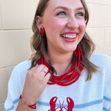Coastal Lobster Stripe Relaxed Sweater - The Pink Pineapple 850