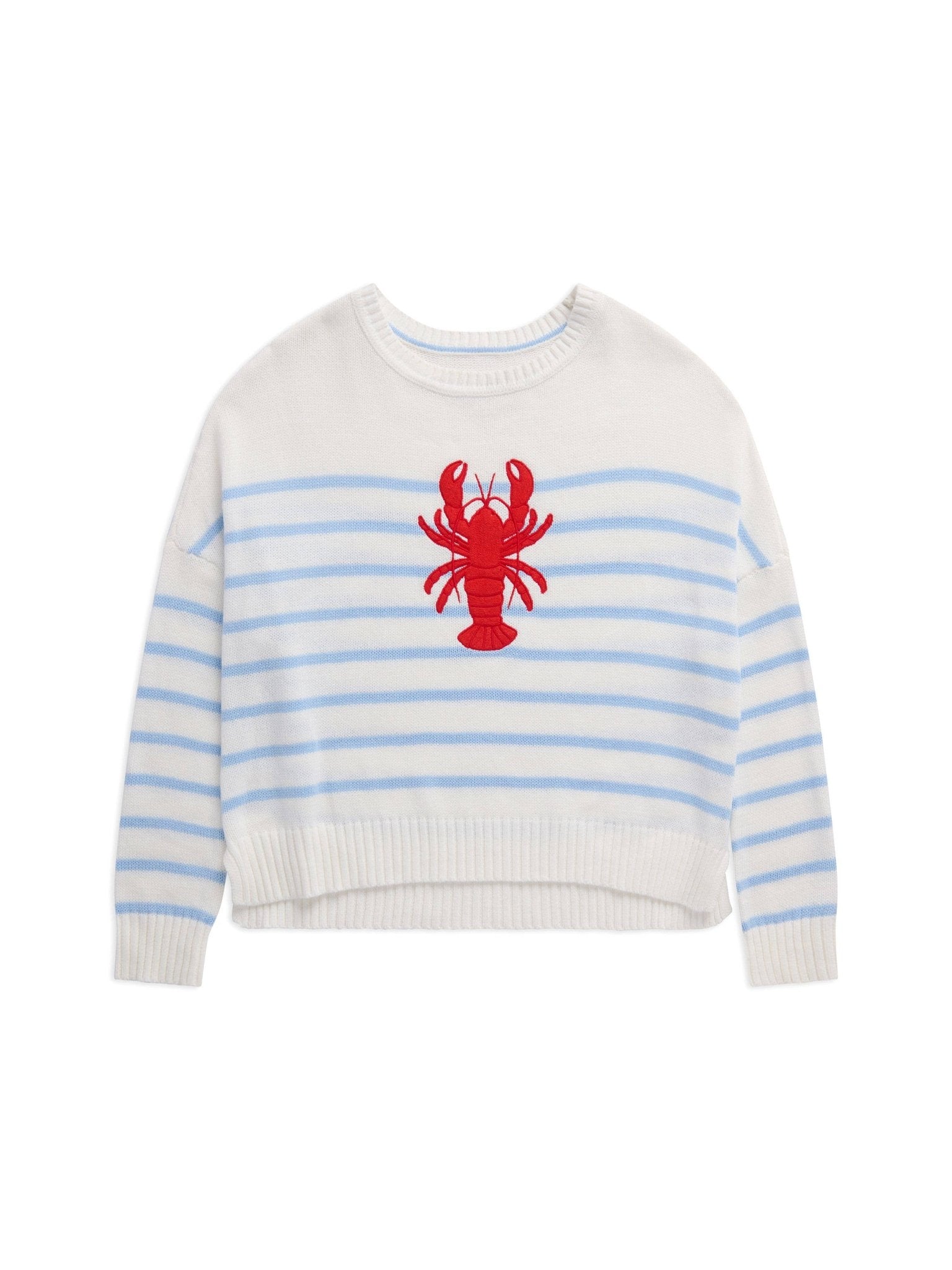 Coastal Lobster Stripe Relaxed Sweater - The Pink Pineapple 850