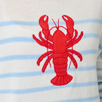 Coastal Lobster Stripe Relaxed Sweater - The Pink Pineapple 850