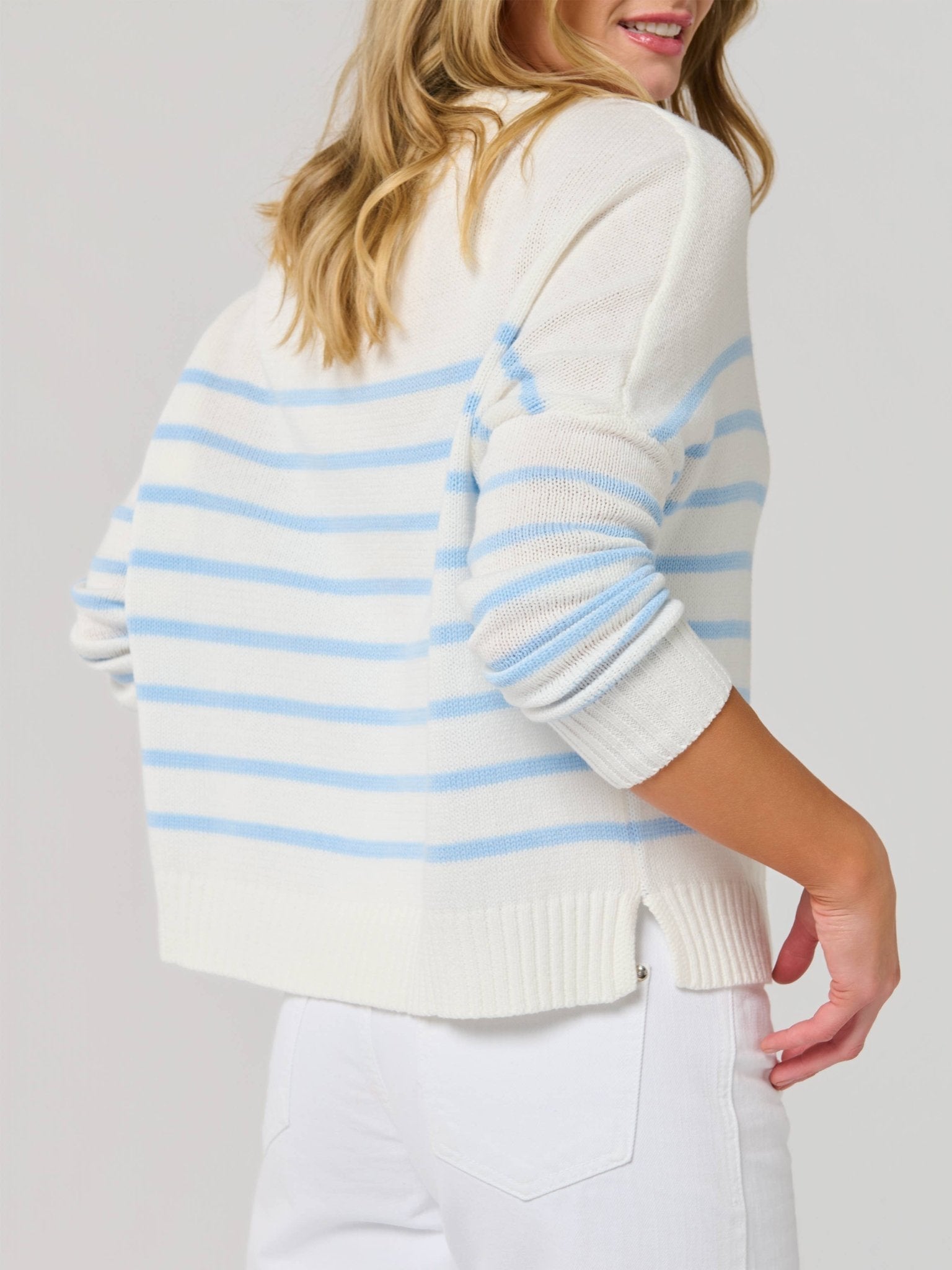 Coastal Lobster Stripe Relaxed Sweater - The Pink Pineapple 850