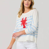 Coastal Lobster Stripe Relaxed Sweater - The Pink Pineapple 850
