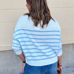 Coastal Lobster Stripe Relaxed Sweater - The Pink Pineapple 850