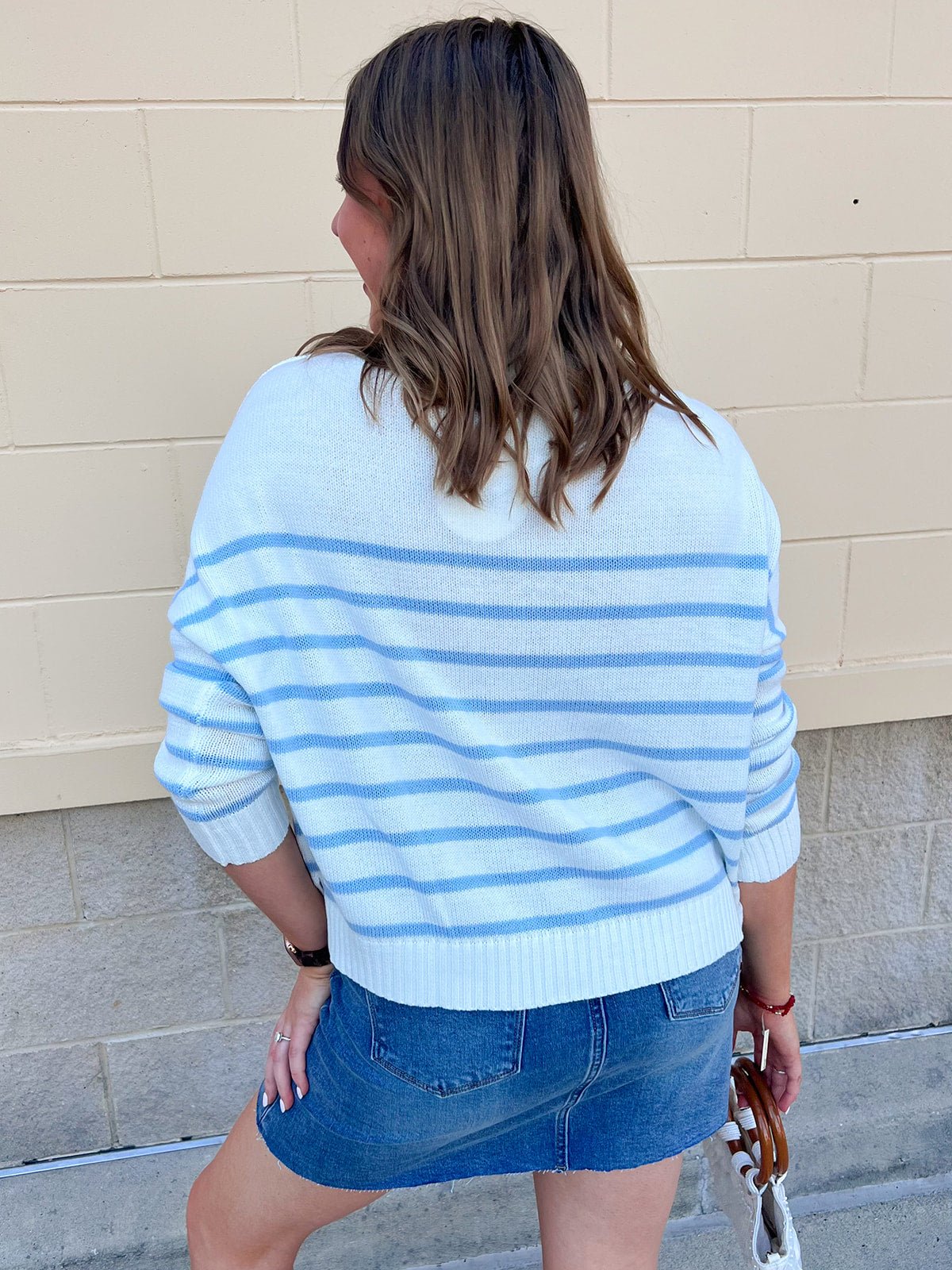 Coastal Lobster Stripe Relaxed Sweater - The Pink Pineapple 850