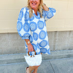 Coastal Muse Puff Sleeve Mini Dress - The Pink Pineapple 850