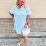 Coastal Stripe Mini Dress - The Pink Pineapple 850