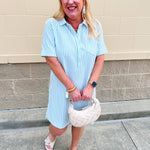 Coastal Stripe Mini Dress - The Pink Pineapple 850