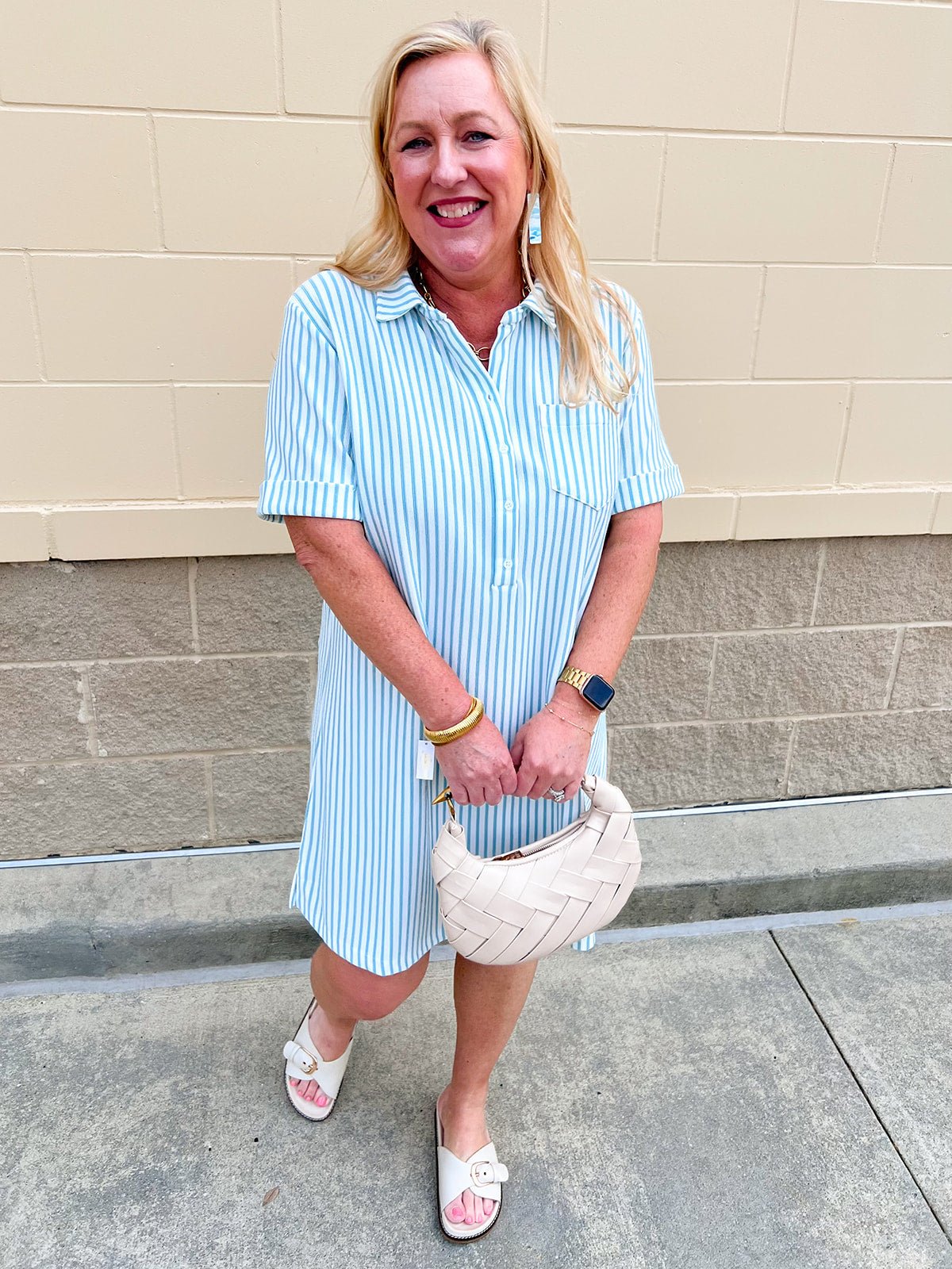 Coastal Stripe Mini Dress - The Pink Pineapple 850