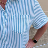 Coastal Stripe Mini Dress - The Pink Pineapple 850
