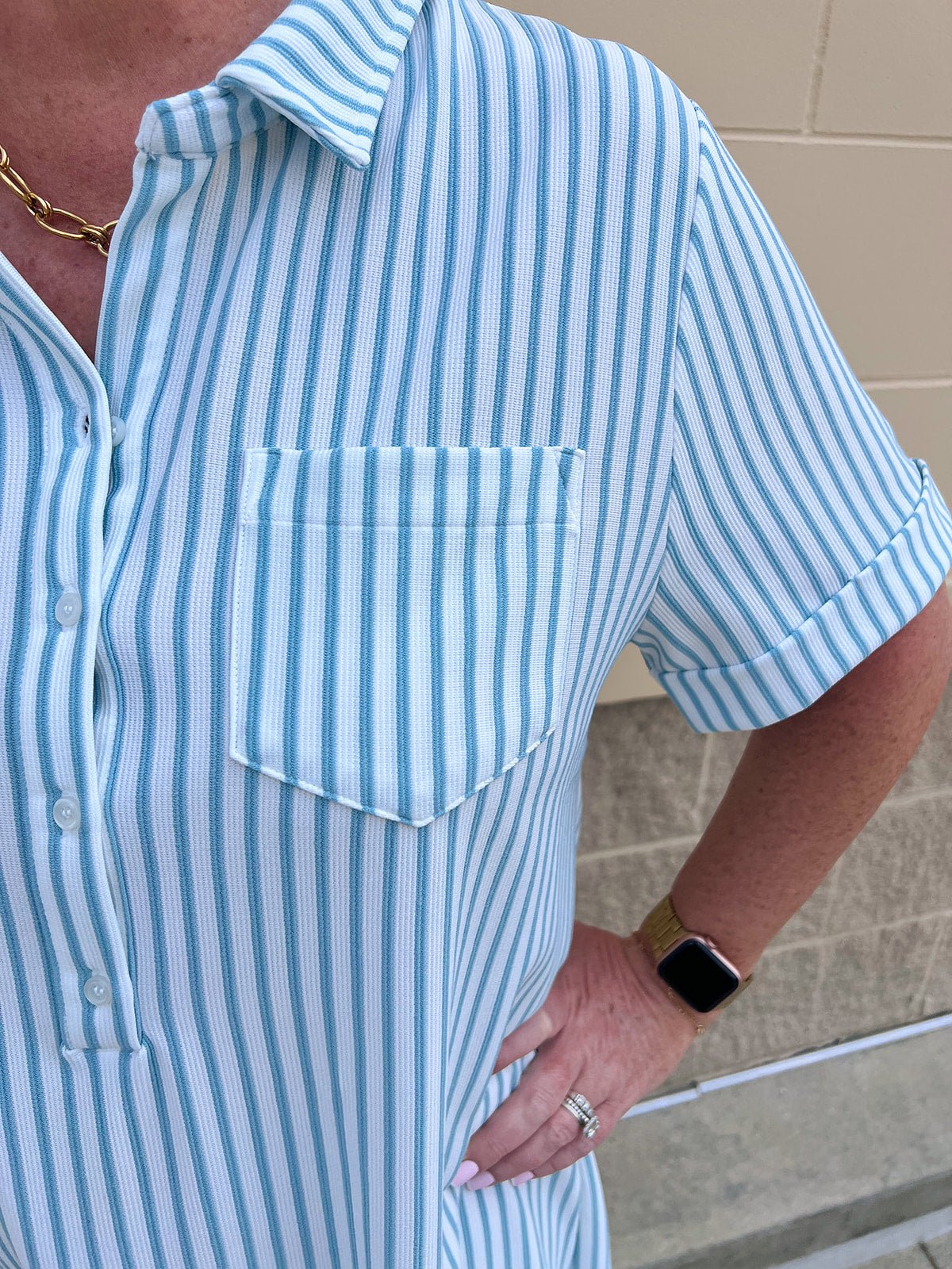 Coastal Stripe Mini Dress - The Pink Pineapple 850