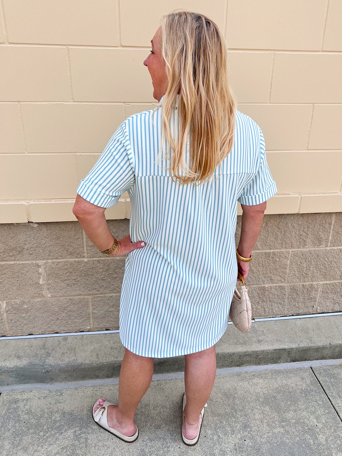Coastal Stripe Mini Dress - The Pink Pineapple 850