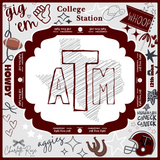 College Station Texas A&M Mahjong Mat - The Pink Pineapple 850