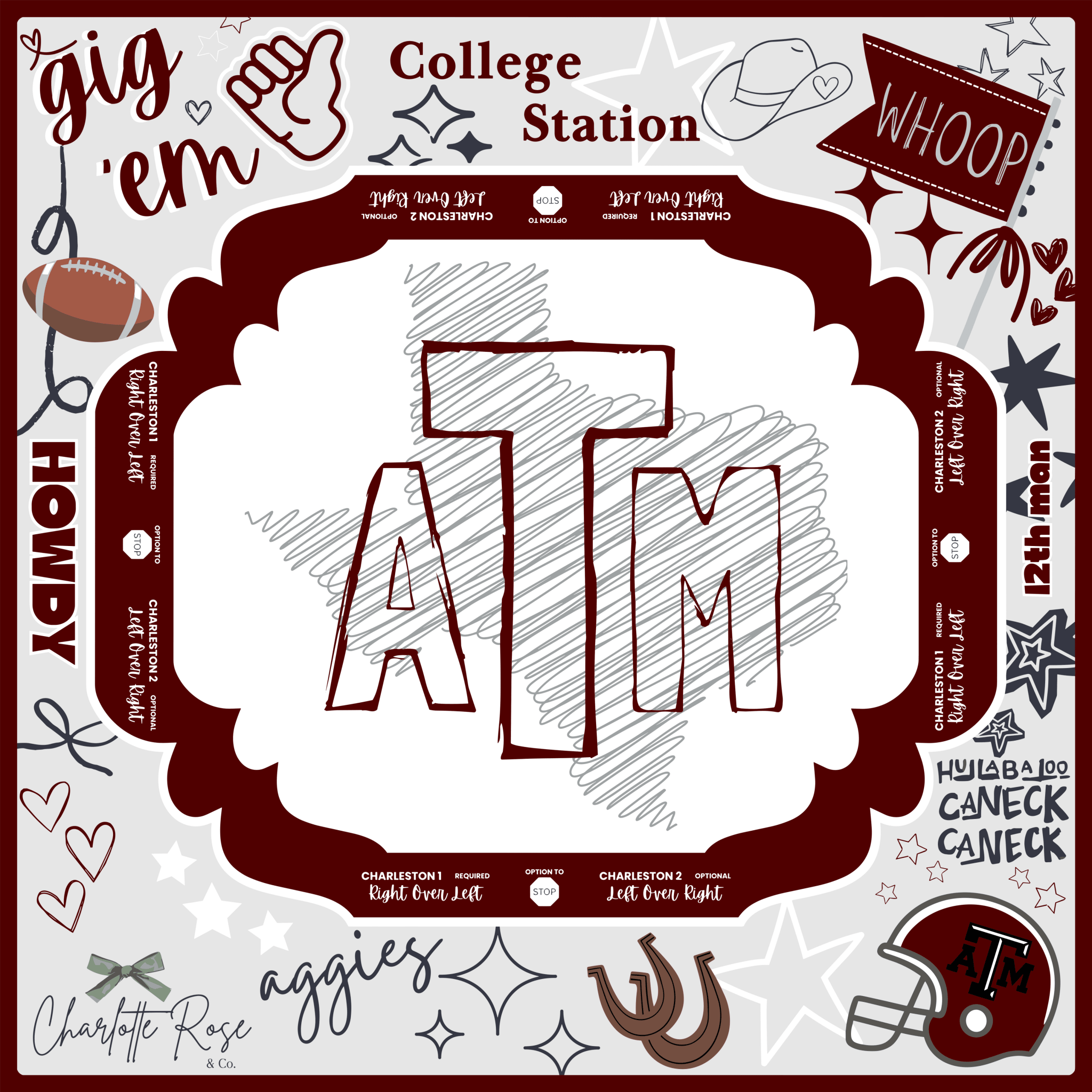 College Station Texas A&M Mahjong Mat - The Pink Pineapple 850