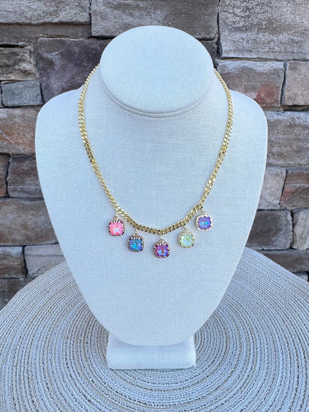Color Bloom Gold Necklace - The Pink Pineapple 850