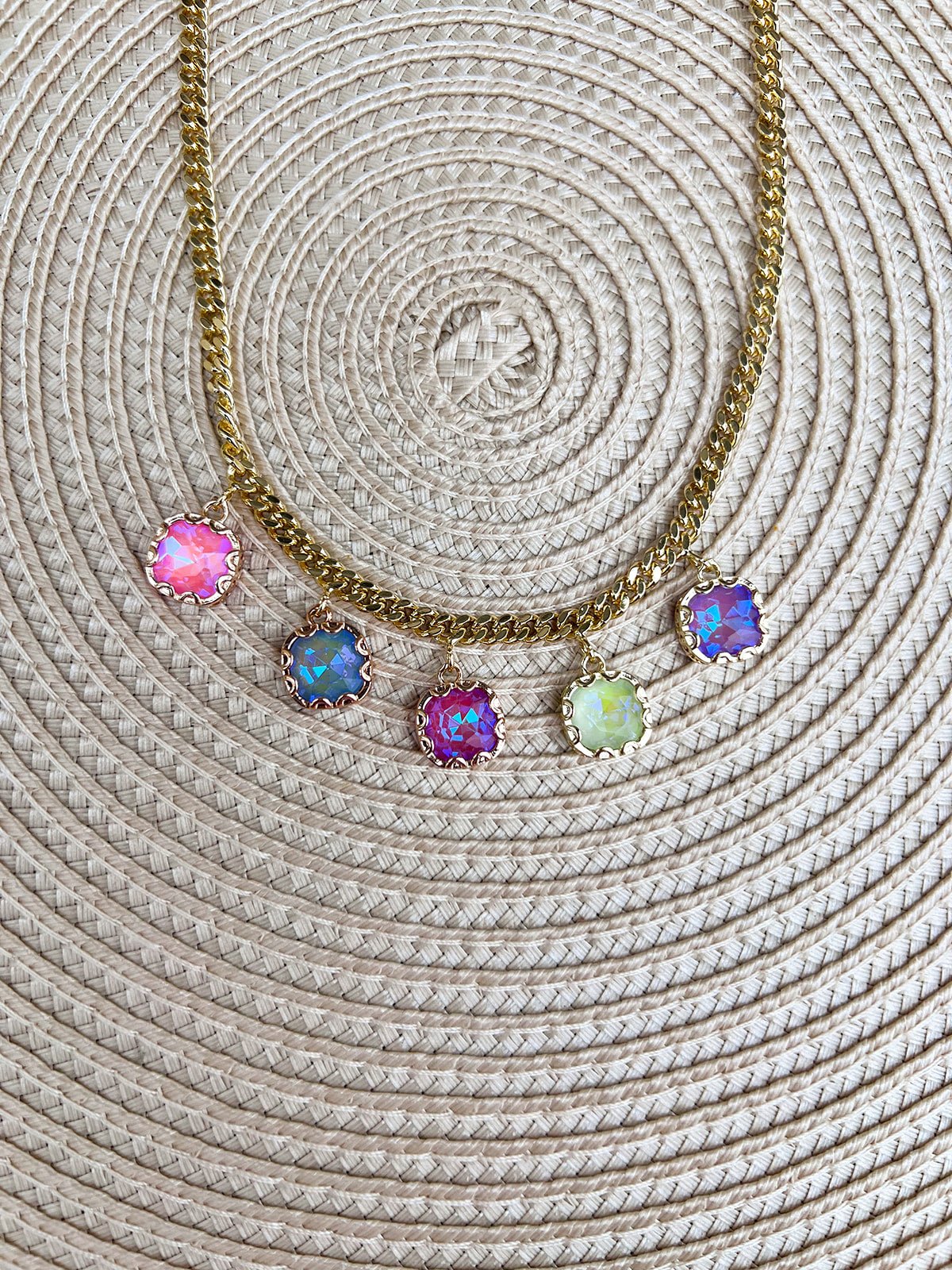 Color Bloom Gold Necklace - The Pink Pineapple 850