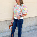 Color Me Happy Printed Top - The Pink Pineapple 850