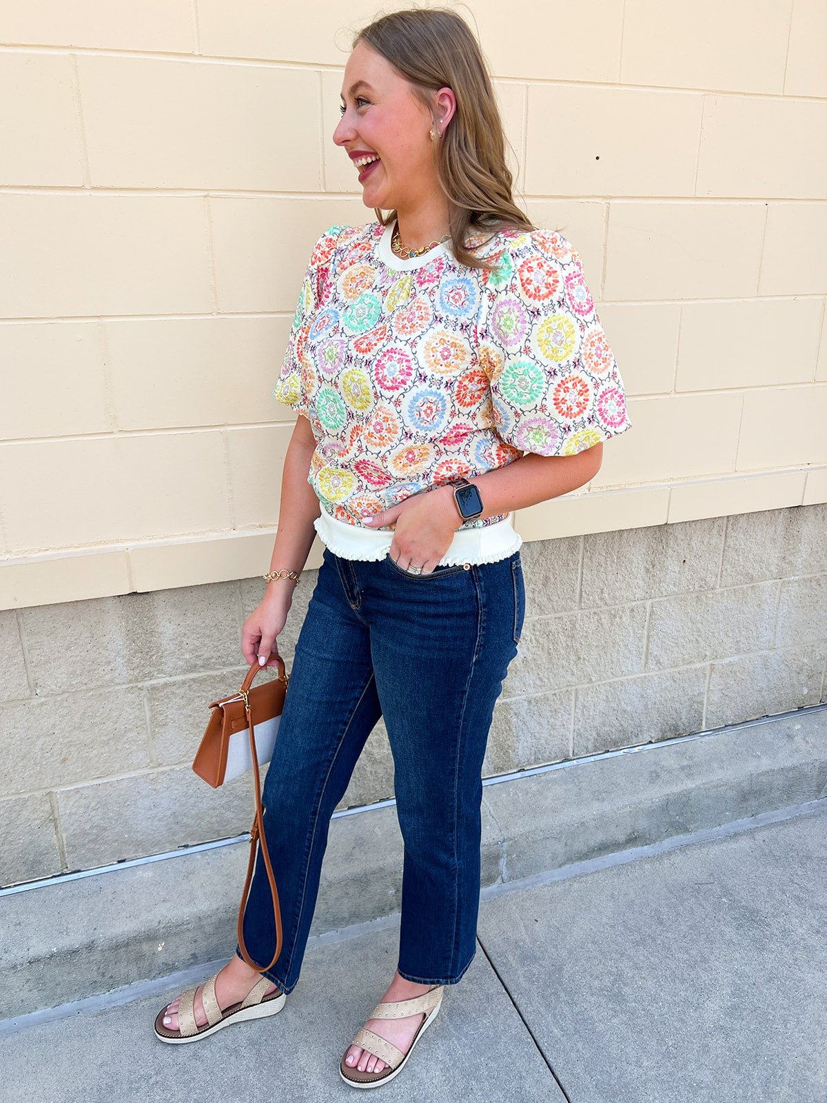 Color Me Happy Printed Top - The Pink Pineapple 850