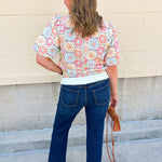 Color Me Happy Printed Top - The Pink Pineapple 850
