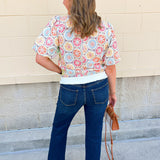 Color Me Happy Printed Top - The Pink Pineapple 850