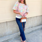 Color Me Happy Printed Top - The Pink Pineapple 850