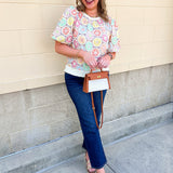 Color Me Happy Printed Top - The Pink Pineapple 850