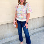 Color Me Happy Printed Top - The Pink Pineapple 850