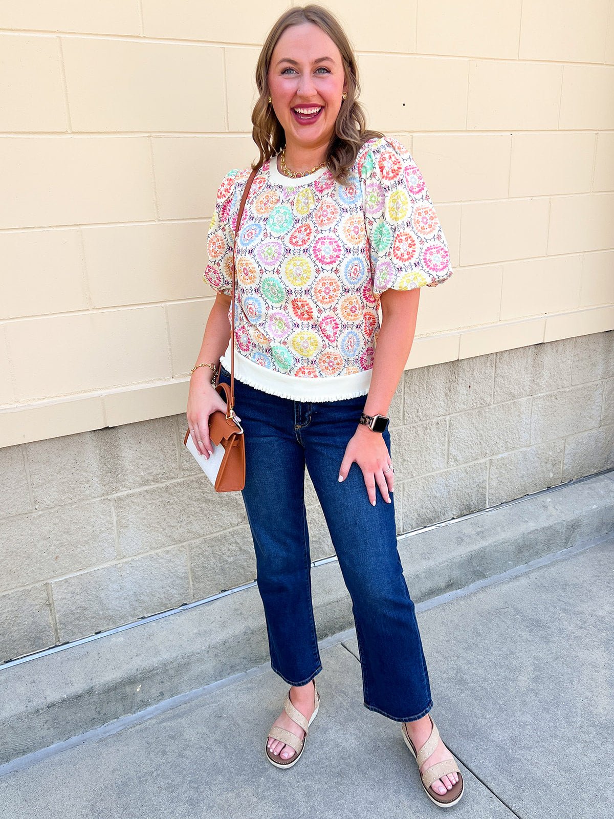 Color Me Happy Printed Top - The Pink Pineapple 850