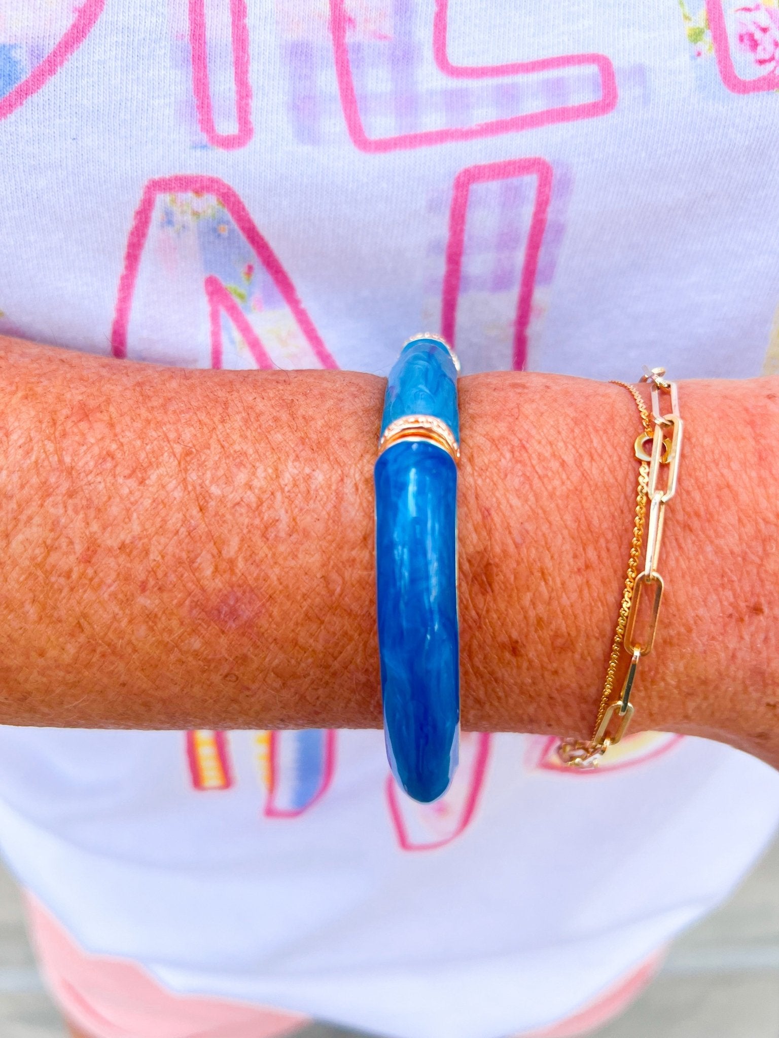 Color Pop Squares Stretch Bracelet – Blue Mix - The Pink Pineapple 850