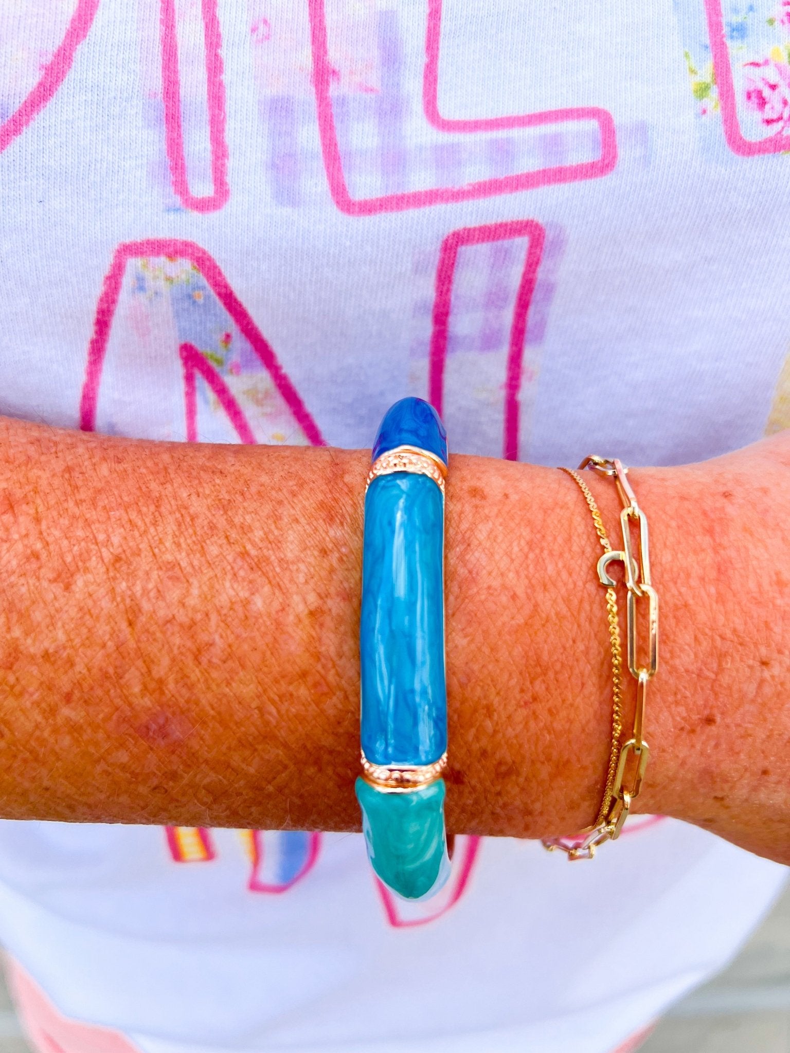 Color Pop Squares Stretch Bracelet – Blue Mix - The Pink Pineapple 850