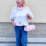 Colorful Cocktail Graphic Tee - The Pink Pineapple 850