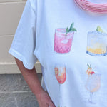 Colorful Cocktail Graphic Tee - The Pink Pineapple 850
