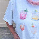 Colorful Cocktail Graphic Tee - The Pink Pineapple 850