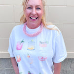 Colorful Cocktail Graphic Tee - The Pink Pineapple 850