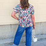 Confetti Meadow Short Sleeve Top - The Pink Pineapple 850