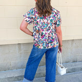 Confetti Meadow Short Sleeve Top - The Pink Pineapple 850