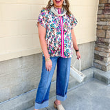 Confetti Meadow Short Sleeve Top - The Pink Pineapple 850